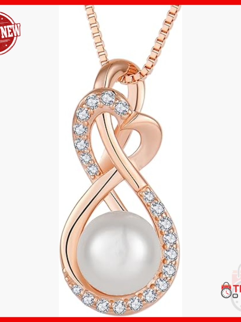 925 Sterling Silver Infinity Necklace With Freshwater Pearl Pendant